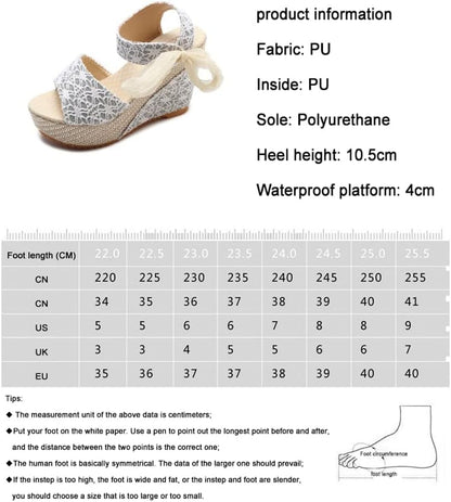 Womens Cloth Upper Platform Sandals,Women's Wedge Sandals,Womens Ladies High Wedge Heel Platform With Bow Summer Sandals,Ladies Leather Lined Slingback Wedge Sandals