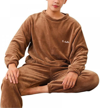 Sleepwear Pajamas For Men'S Winter Pajamas Couples Flannel Fleece Pijama Sleeping Suit Thickened Plush Warm Home Clothes