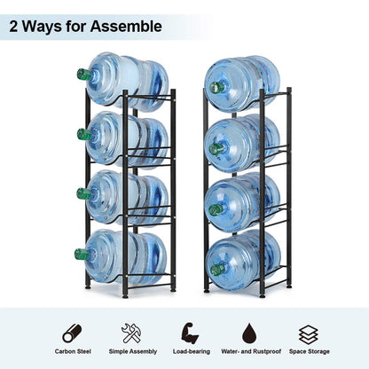 ECVV IBAMA 5-Tier Water Cooler Jug Rack - 5 Gallon Water Bottle Storage Rack Jug Holder - Heavy Duty Bottle Buddy with Floor Protection for Kitchen Office Home | ASSORTED |