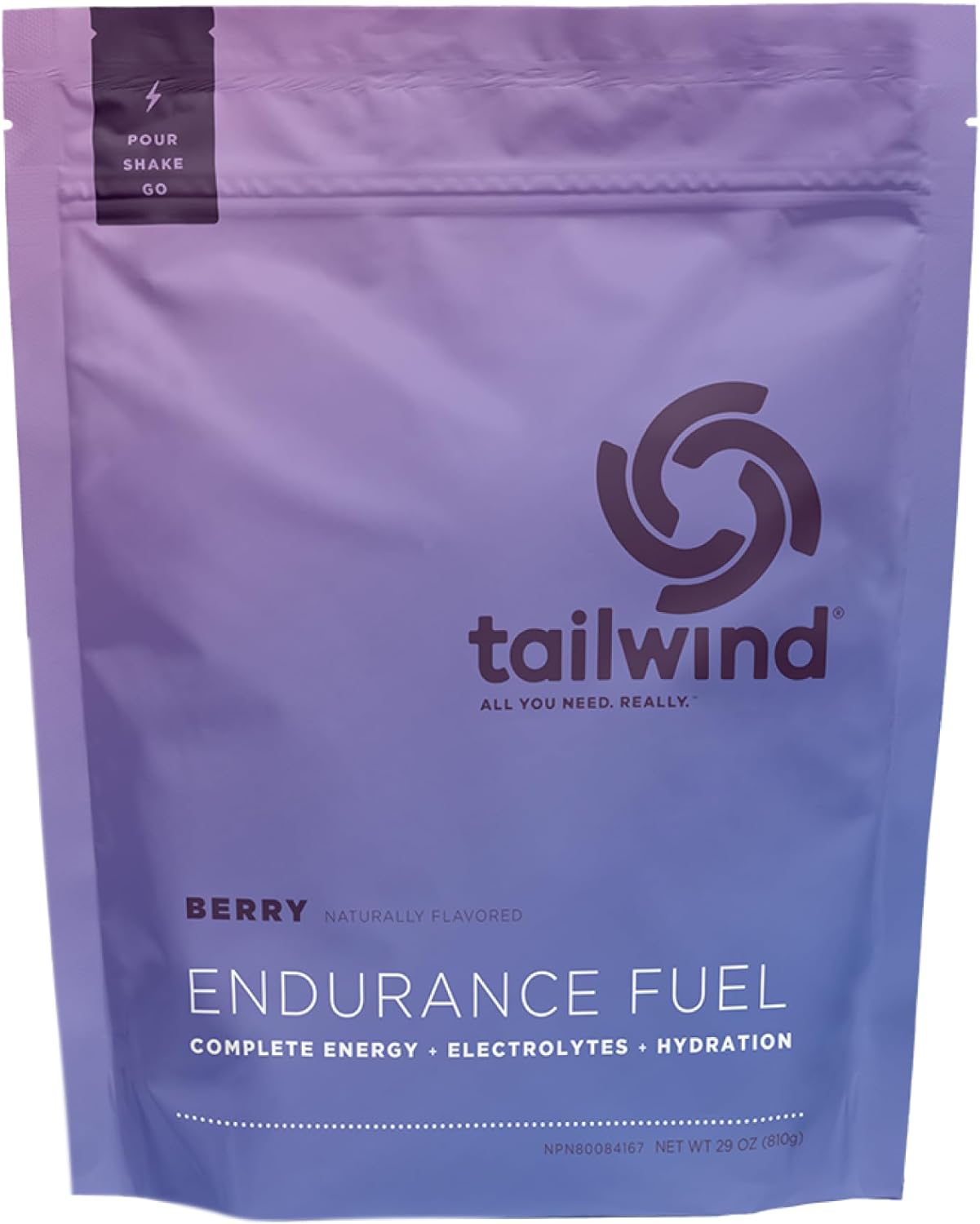 Tailwind Nutrition Endurance Fuel Berry 50 Servings, Hydration Drink Mix with Electrolytes and Calories, Non-GMO, Free of Soy, Dairy, and Gluten, Vegan Friendly