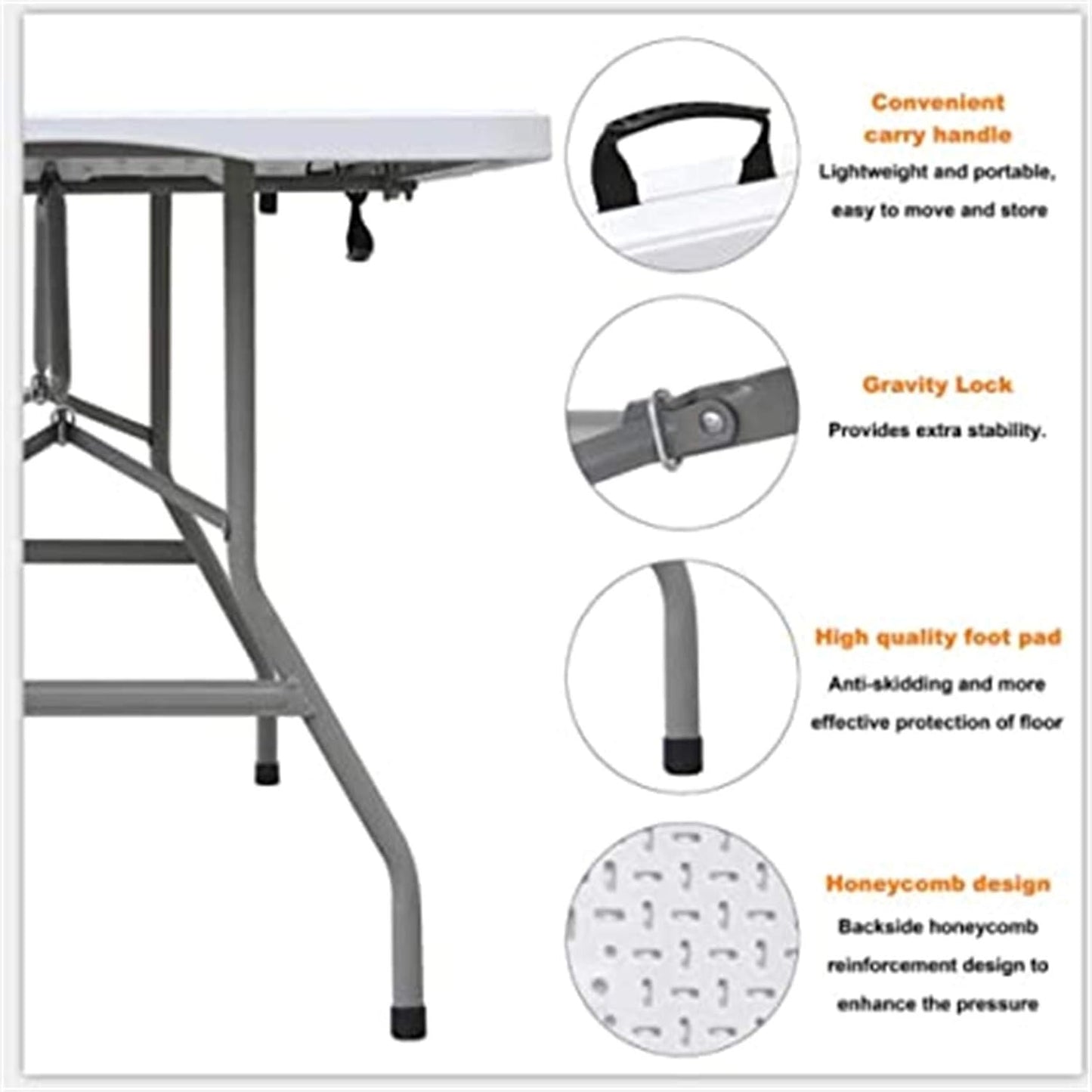 LANNY Portable Plastic Folding Table Wood Design 62x62cm for 2-4 person Party/Picnic/Garden/Dining/Kitchen/Buffee/Restaurant (brown3)