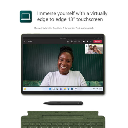 Microsoft Surface Pro 9 with 13" PixelSense Display, Intel Core i5-1235U, Intel Integrated graphics, 8GB RAM, 256GB SSD, Windows 11 Home, Forest Green - [QEZ-00059]- Device Only