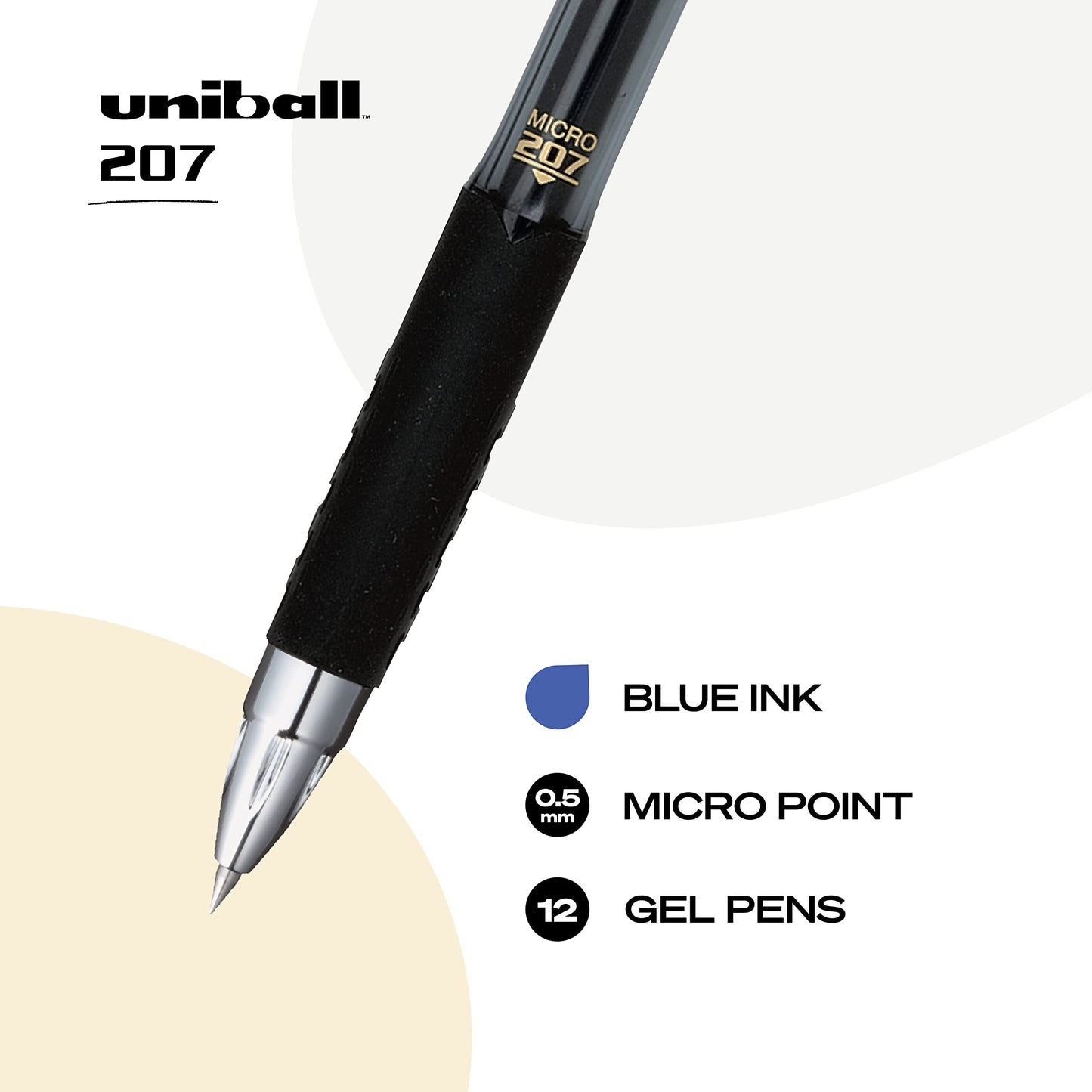 Uniball Signo 207 Gel Pen 12 Pack, 0.5mm Micro Black Pens, Gel Ink Pens | Office Supplies Sold by Uniball are Pens, Ballpoint Pen, Colored Pens, Gel Pens, Fine Point, Smooth Writing Pens