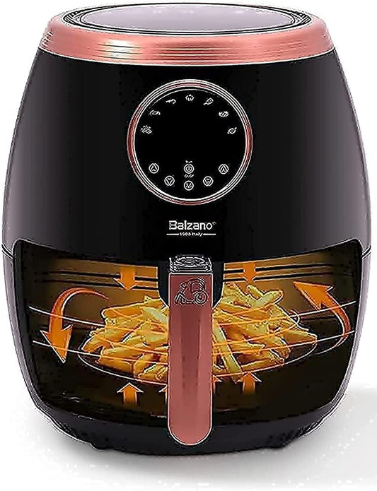 Balzano 5.6L/XXL Air Fryer With Rapid Air Technology, 10 Preset Programs, Digital Control Panel, 1800W, Plastic, AF716, Rose Collection