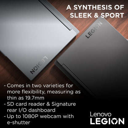 Lenovo Legion Slim 5 16IRH8 AI Gaming Laptop, 16"WQXGA 165Hz Display, Intel Core I7-13700H, 16GB RAM, 512GB SSD, NVIDIA GeForce RTX 4050 6GB GDDR6, Win11, Eng-Arabic RGB, Storm Grey - [82YA005RAX]