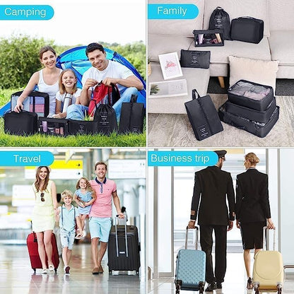 Packing Cubes for Suitcase - 8 PCS Travel Packing Cubes Lightweight Suitcase Organizer Bags Set Luggage Packing Organizers for Travel Accessories