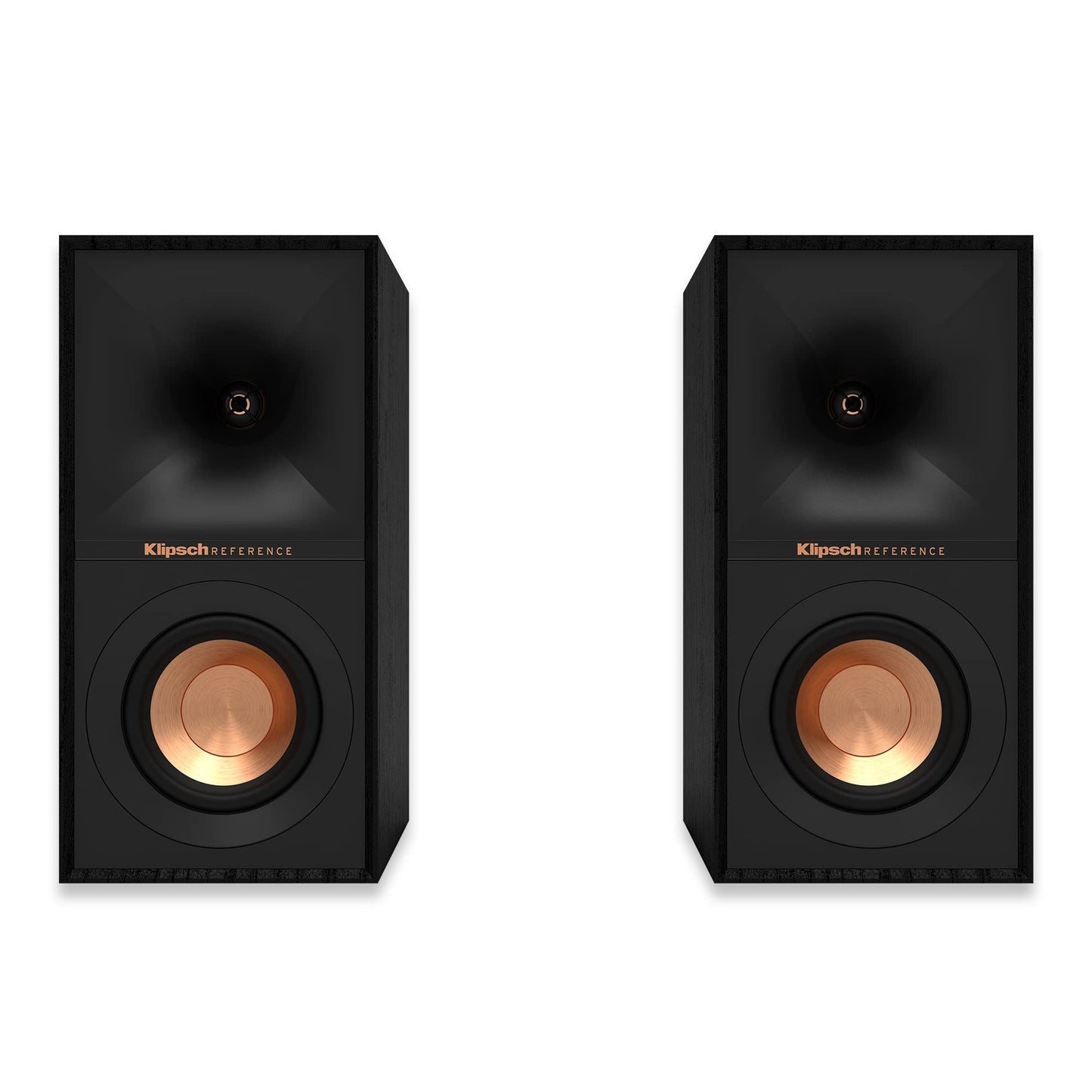 Klipsch Reference Next-Generation R-40M Horn-Loaded Bookshelf Speakers with 4” Spun-Copper Woofers for Best-in-Class Home Theater Sound in Black