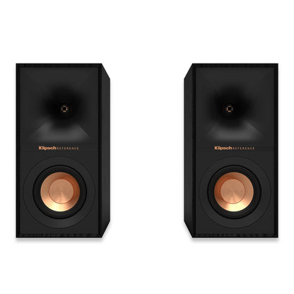 Klipsch Reference Next-Generation R-40M Horn-Loaded Bookshelf Speakers with 4” Spun-Copper Woofers for Best-in-Class Home Theater Sound in Black