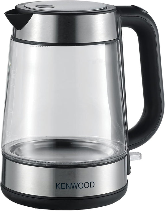 Kenwood Glass Kettle 1.7L Cordless Electric Kettle 2200W with Auto Shut-Off & Removable Mesh Filter ZJG08.000CL Clear/Silver/Black