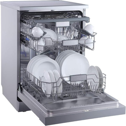 evvoli Dishwasher 12 place setting, 6 programs, 2 Rack Levels, 11 L,High Energy Efficiency, Quiet, Silver EVDW-122S