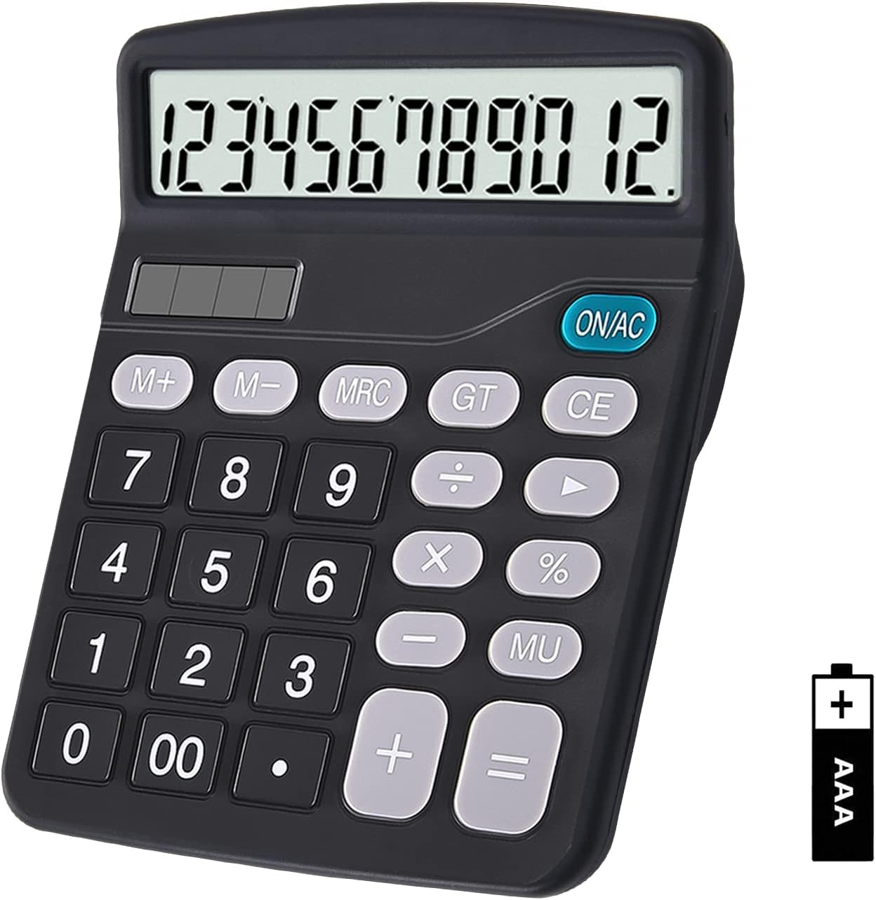 EooCoo Basic Standard Calculator 12 Digit Desktop Calculator with Large LCD Display for Office, School, Home & Business Use, Modern Design - Green