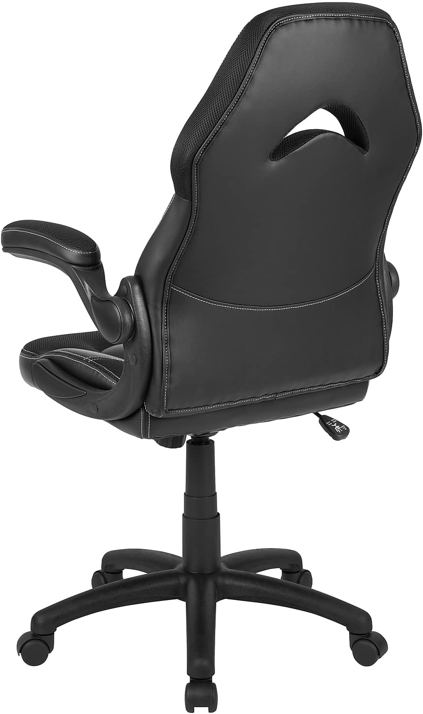 Flash Furniture X10 Gaming, Racing Office Ergonomic Computer PC Adjustable Swivel Chair with Flip-up Arms, Gray/Black LeatherSoft