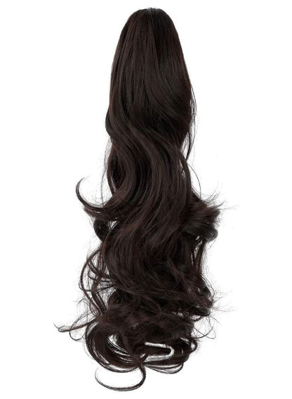 Synthetic Long Straight Claw Ponytail Wigs Clip In AH Tail Hair Ponytail (CURLY, 1B)