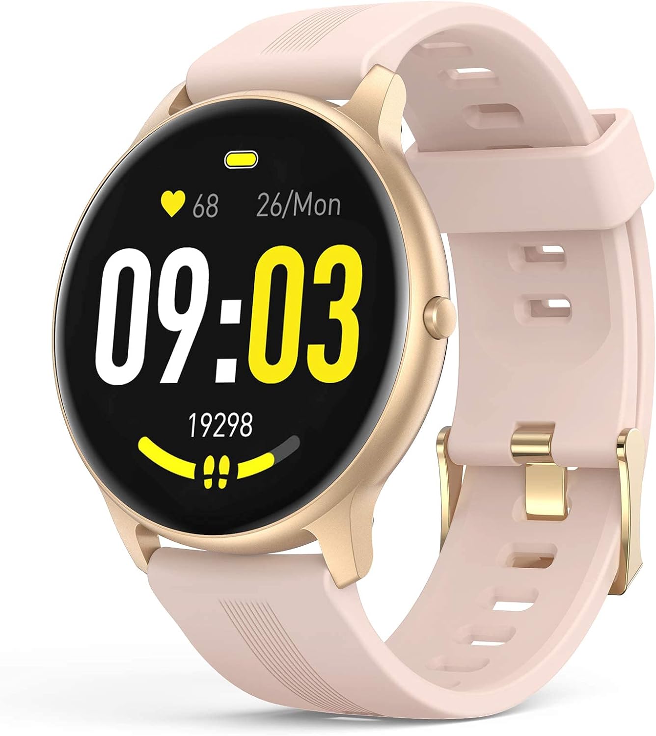 AGPTEK IP68 Waterproof Fitness Tracker Watch Heart Rate Monitor Pedometer Sleep Monitor Smartwatch for Women, Rose Gold, LW11