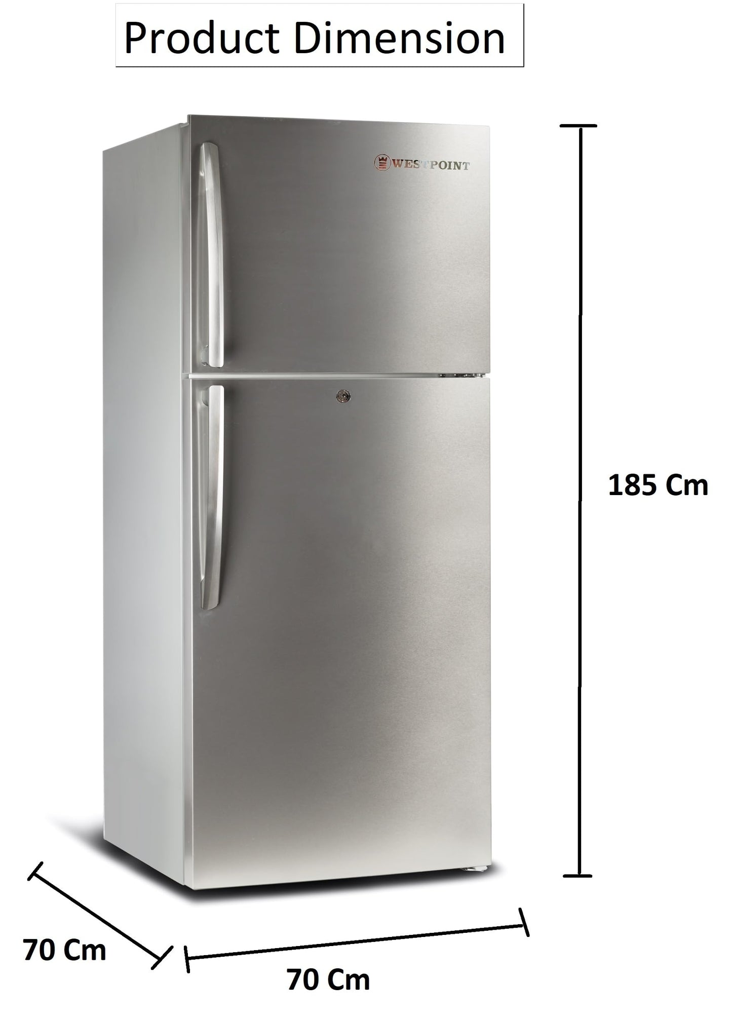 Westpoint 500 Liters Double Door NO FROST Refrigerator 4 Star ESMA RATED with INVERTER COMPRESSOR One Year Warranty Silver - WNN-5019EIV