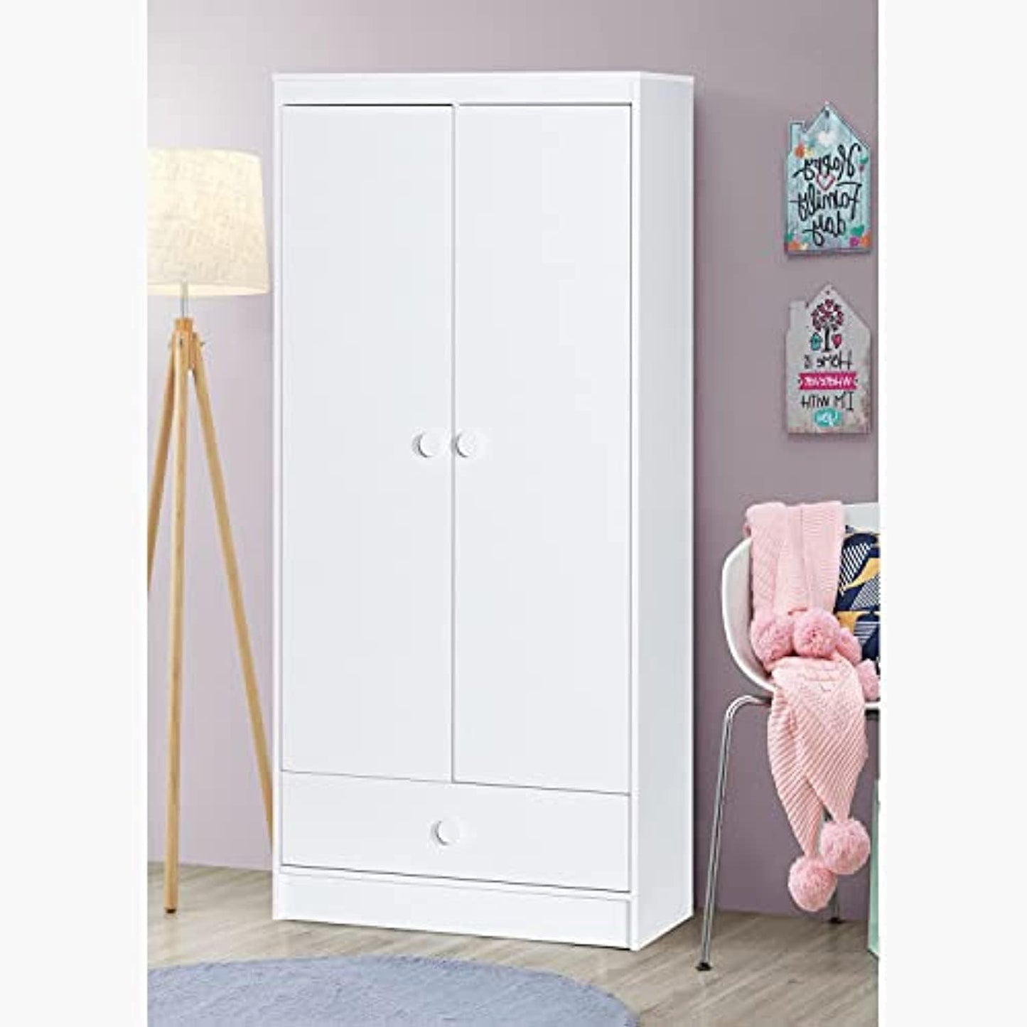 Home Box Vanilla 1-Drawer Wardrobe with 2 Doors - red