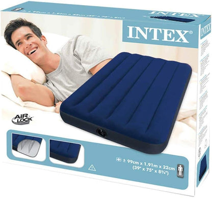 Intex Dura-Beam Standard Fiber-Tech Technology Airbed, Blue, 64757