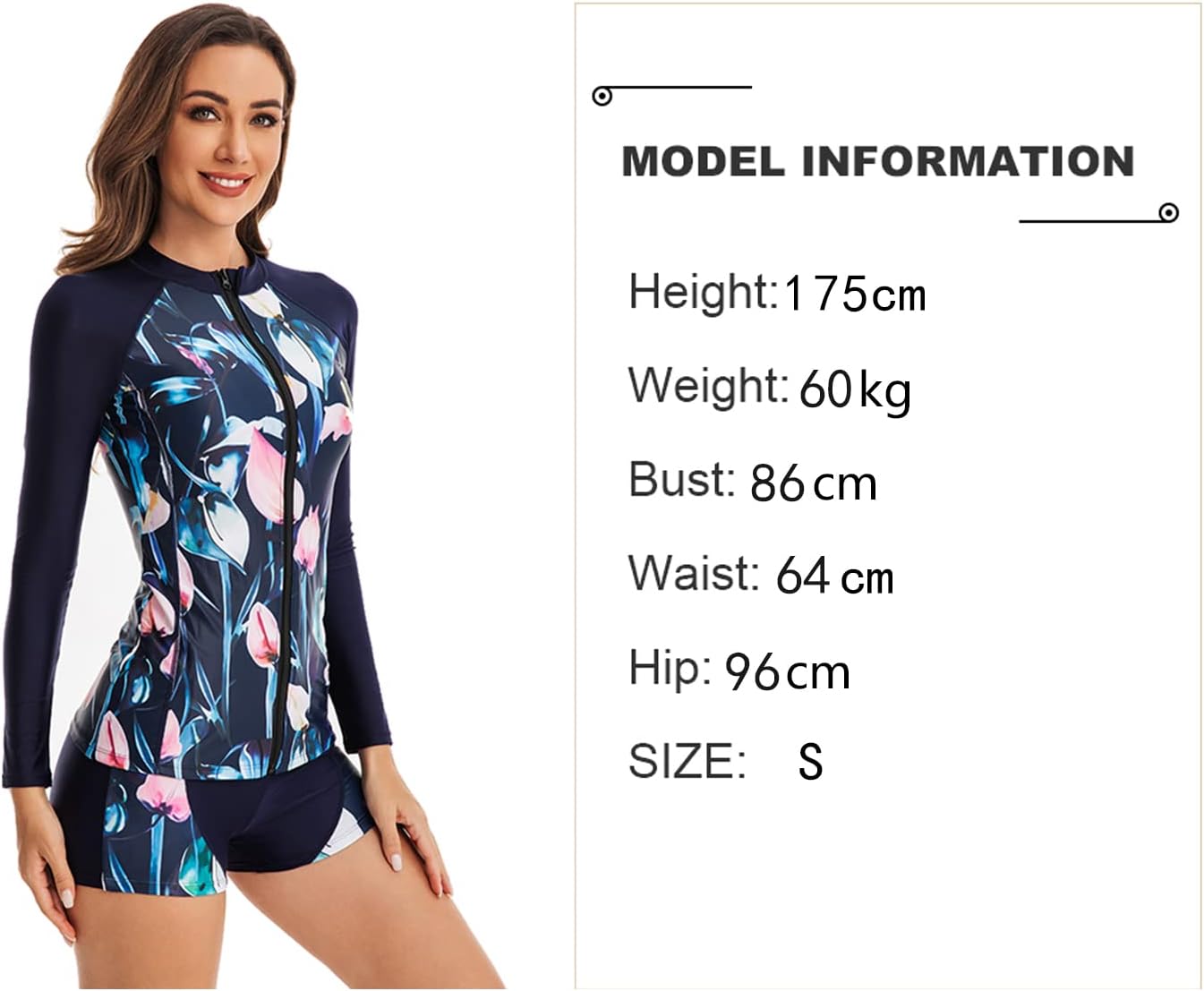 CCAKXCJJ Womens Two Piece Rash Guard Long Sleeve Swimsuit UV UPF 50+ Zipper Athletic Swimwear Sports Surfing Bathing Suit