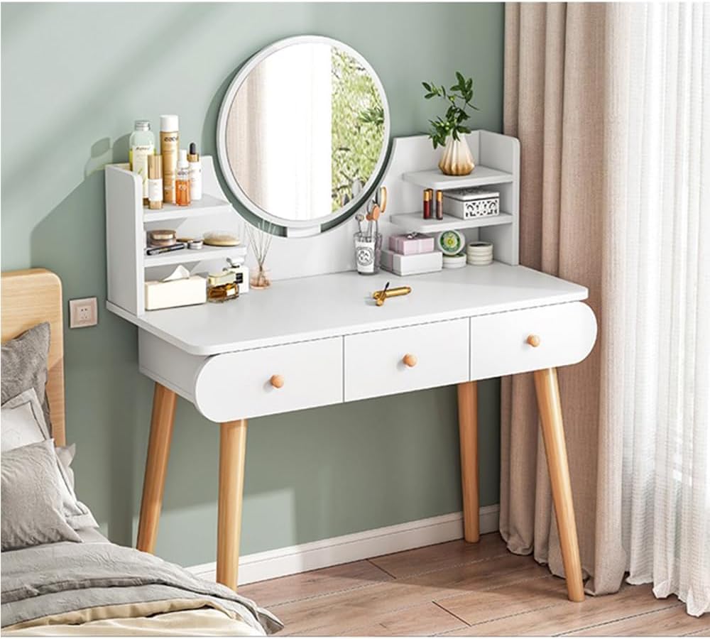 NKX Dressing table makeup mirror with lights and 3 drawers