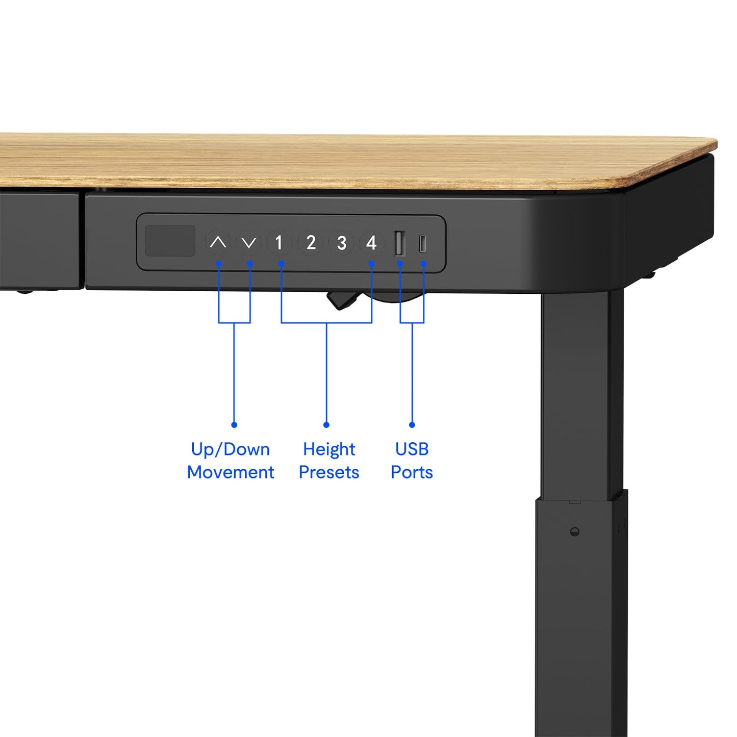 FLEXISPOT Electric Height Adjustable Standing Desk with Drawer 48 x 24 Inches Natural Desktop & Adjustable White Frame Quick Install Computer Workstation (USB Charge Ports, Memory Controller)