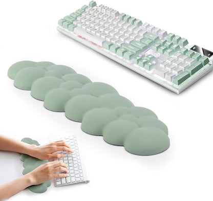 Keyboard Wrist Rest, Memory Foam Wrist Rest for Computer Keyboard, Ergonomic Palm Rest, Wrist Support for Keyboard Cloud Wrist Rest, Mouse Pad Wrist Support - Laptop, and Computer Use (White)