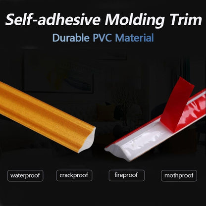 PVC Quadrant Trim,Skirting Board,Moulding Trim,Plastic Wall Corner Decoration Edging Strip Self Adhesive,Caulk Strip,Laminate Beading Anti-Mold Skirting Board,(5 Meters Long,27mm*20mm)