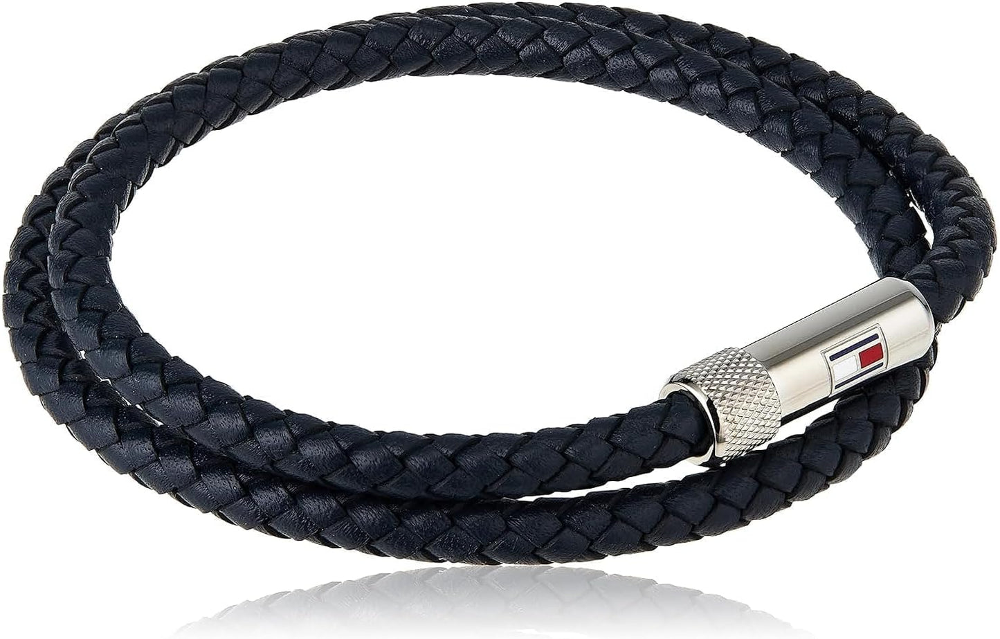 Tommy Hilfiger Jewelry Men Stainless Steel & Blue Leather Leather Bracelet - 2790264S