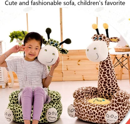 Aiwanto Baby Sofa Kids Seat Furniture Comfortable Fluffy Animal Giraffe Design Lazy Sofa for Children (Brown)