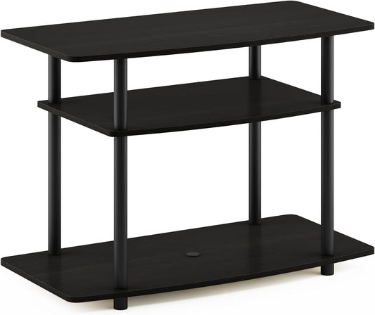 Furinno Turn-N-Tube No Tools 3-Tier Tv Stands, Tv Unit, Tv Shelf, Espresso/Black