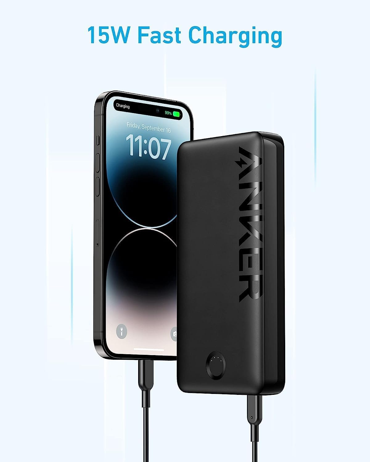 Anker Portable Charger, 20,000mAh Power Bank, Battery Pack with 2-Port, 15W High-Speed Charging for iPhone 15/15 Plus/15 Pro/15 Pro Max, 14/13/12 Series, Samsung Galaxy, and More (white)) - CaveHubs