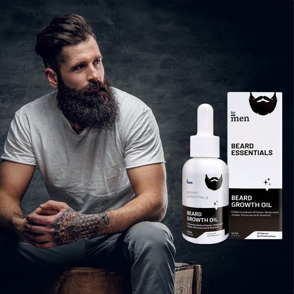 ForMen Beard Growth Oil | 4X Beard Essentials for Thicker and Fuller Beard With 100% Natural Beard Oil for Men