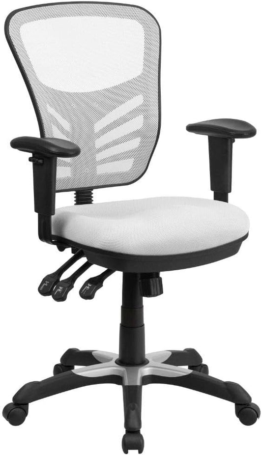 Flash Furniture Office Chair, Metal, White, 68.58 x 64.77 x 112.4 cm