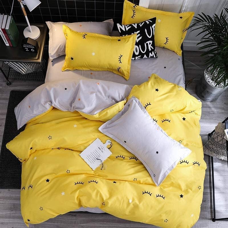 Golden Home King Size/Single Size Bedsheet duvet cover pillow case 6pcs One Set High Cotton Quality Bedding Set Kids' Duvet Covers… (AA19, King Size)