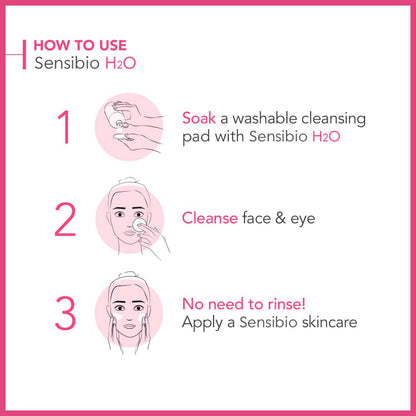 Bioderma Sensibio H2O Soothing Micellar Cleansing Water and Makeup Removing Solution for Sensitive Skin - Face and Eyes - 3.33 Fl Oz (Pack of 3)