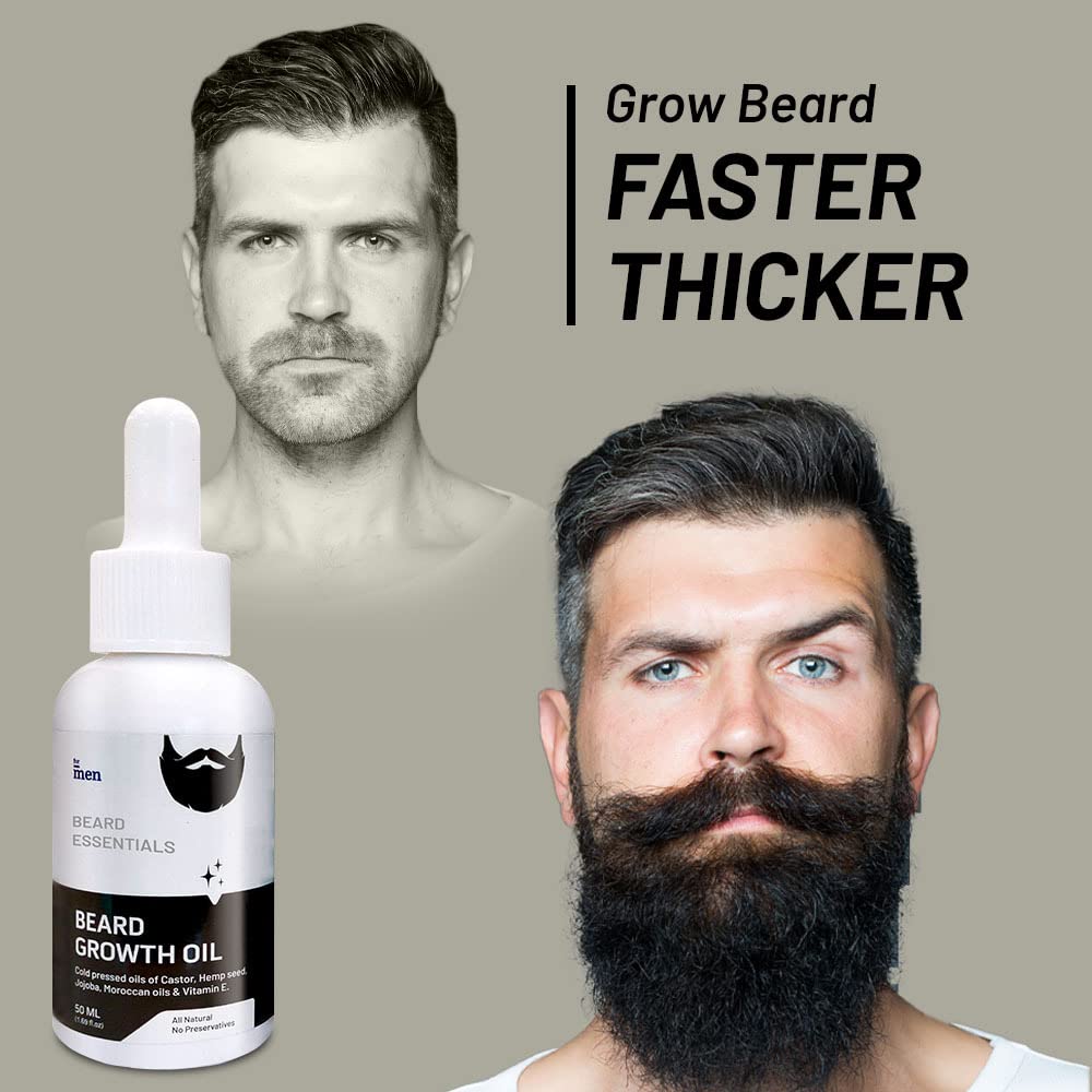 ForMen Beard Growth Oil | 4X Beard Essentials for Thicker and Fuller Beard With 100% Natural Beard Oil for Men