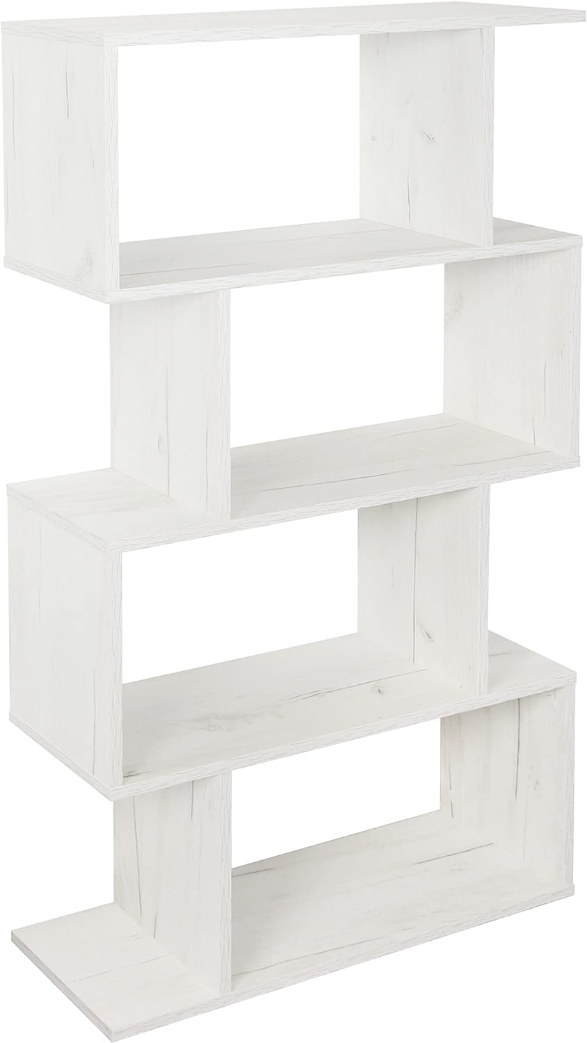 RICOO WM071-WM Shelf 129 x 70 x 25 cm, Standing Shelf, White Matt, Wooden Bookcase, Wall Shelf, Small Shelf, Shelves & Shelves, Narrow Shelf, Office Bookshelves, Small Shelf, Small Office Shelf