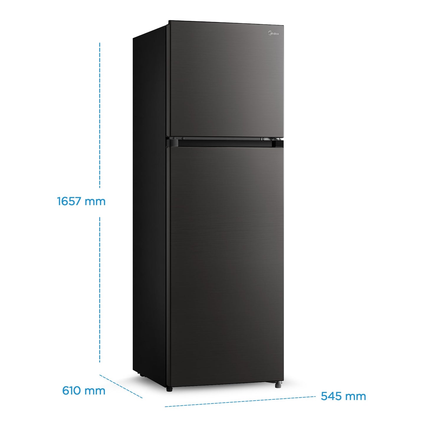 Midea 390L Gross Top Mount Double Door Refrigerator MDRT390MTE28 2 Doors Frost Free Fridge Freezer with Smart Sensor & Humidity Control, Active-C Fresh, Multi-Air Flow, Electronic Control Dark Silver