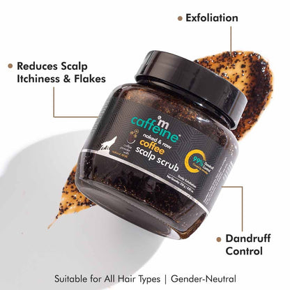 mCaffeine Anti Dandruff Coffee Scalp Scrub - 99% Dandruff Control Treatment for Women & Men | Exfoliates, Reduces Flakes & Scalp Itchiness | For All Scalp Types; Sulfate & Paraben Free - 250gm