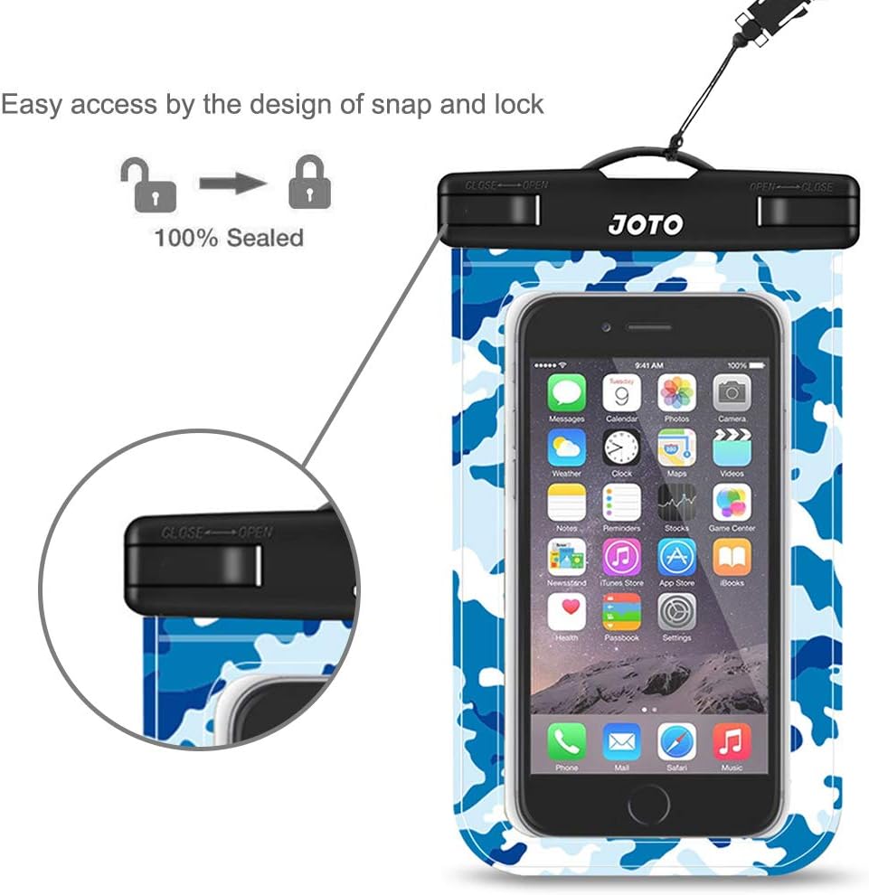 JOTO Universal Waterproof Phone Pouch Cellphone Dry Bag Case for iPhone 15 14 13 12 11 Pro Max Mini Plus Xs XR X 8 7 6S, Galaxy S23 S22 S21 Plus Note, Pixel up to 7" -Black - CaveHubs