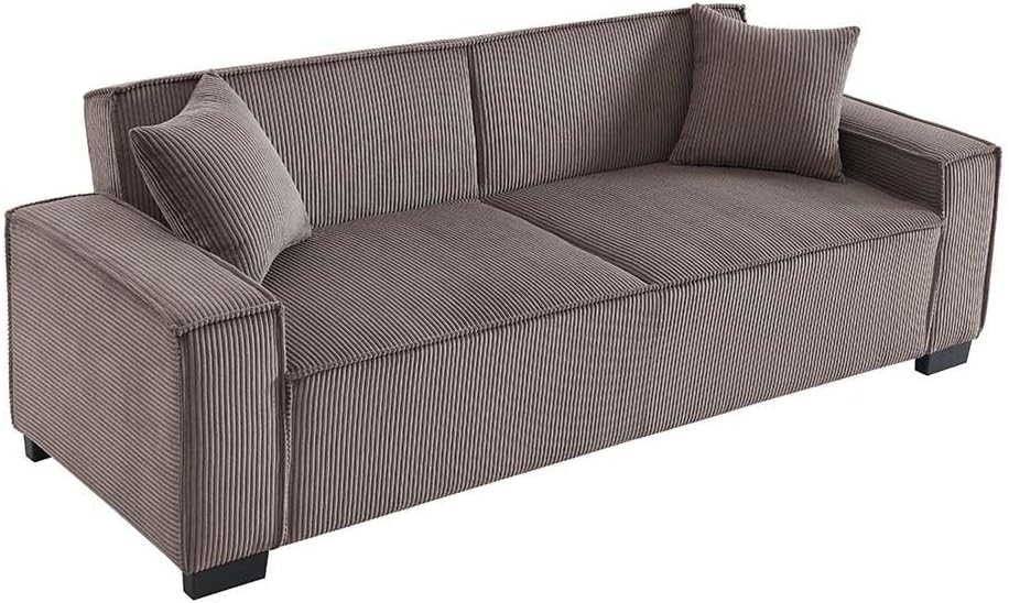 Danube Home Brent 3 Seater Fabric Sofa Bed I Convertible Three Seat Sleeping Sofa Bed | Comfortable Living Room Furniture L 231 x W 92 x H 80 cm - Brown