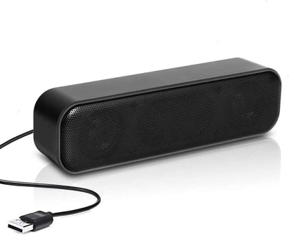 Computer Speaker, DELFINO USB Powered Speaker, Portable Computer Sound Bar, Bar-Plug and Play, Compatible with Various Devices System, for Desktop, Windows Pcs, Laptop