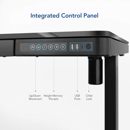 Flexispot Electric Height AdjUStable Standing Desk With Drawer 48 X 24 Inch Tempered Glass White Desktop & Frame Home Office Computer Workstation (2.4A USb Charge Ports, Memory Controller, Child Lock)