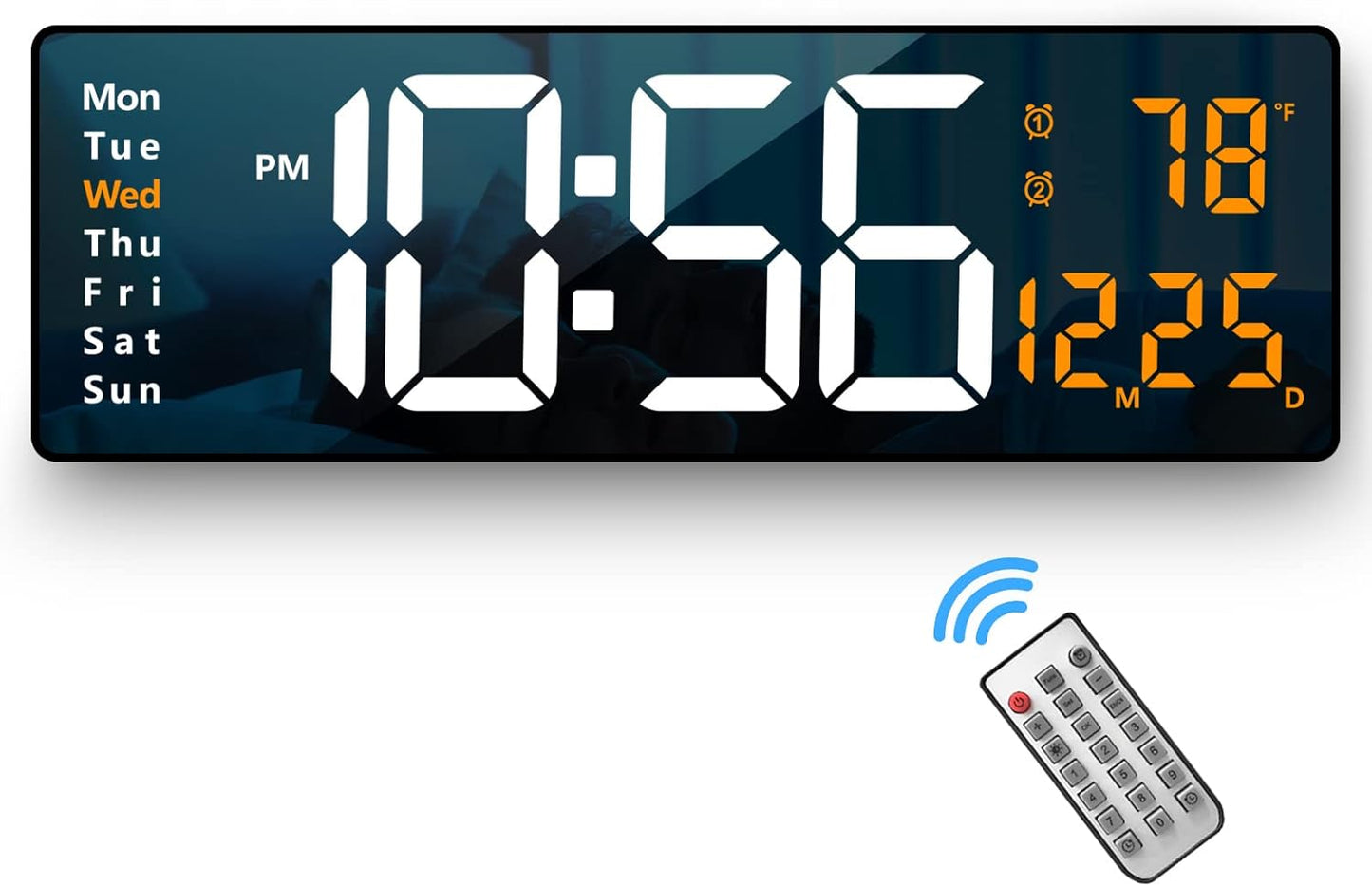 Digital Wall Clock Large Display, 16.2 Inch