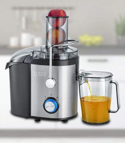 Black+Decker 800W 1.7L Stainles Steel XL Juicer Extractor With Juice Collector Silver/Black Je800-B5"Min 1 year manufacturer warranty"