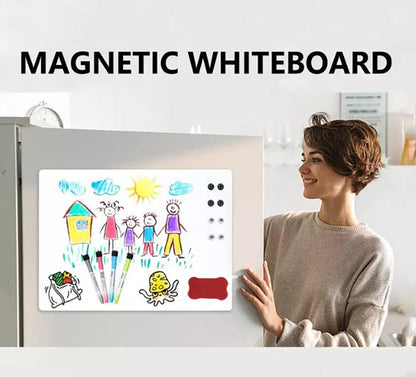 CLOUDFOUR Magnetic Whiteboard Planner Organizer for Fridge 30 x 42cm, Daily Planner, Meal Planner and Shopping List Whiteboard, Daily Reminder, Magnetic Dry Erase Board with 4 Markers and Eraser.