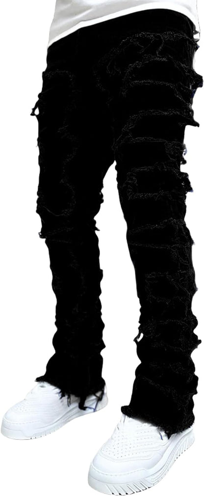 FantasyGears Y2k Jeans Men Grunge Hip Hop Baggy Pants Straight Leg Graphic Denim Joggers Loose Goth Trousers Streetwear