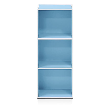 Furinno 5-Tier Reversible Color Open Shelf Bookcase, White/Pink 11055WH/PI