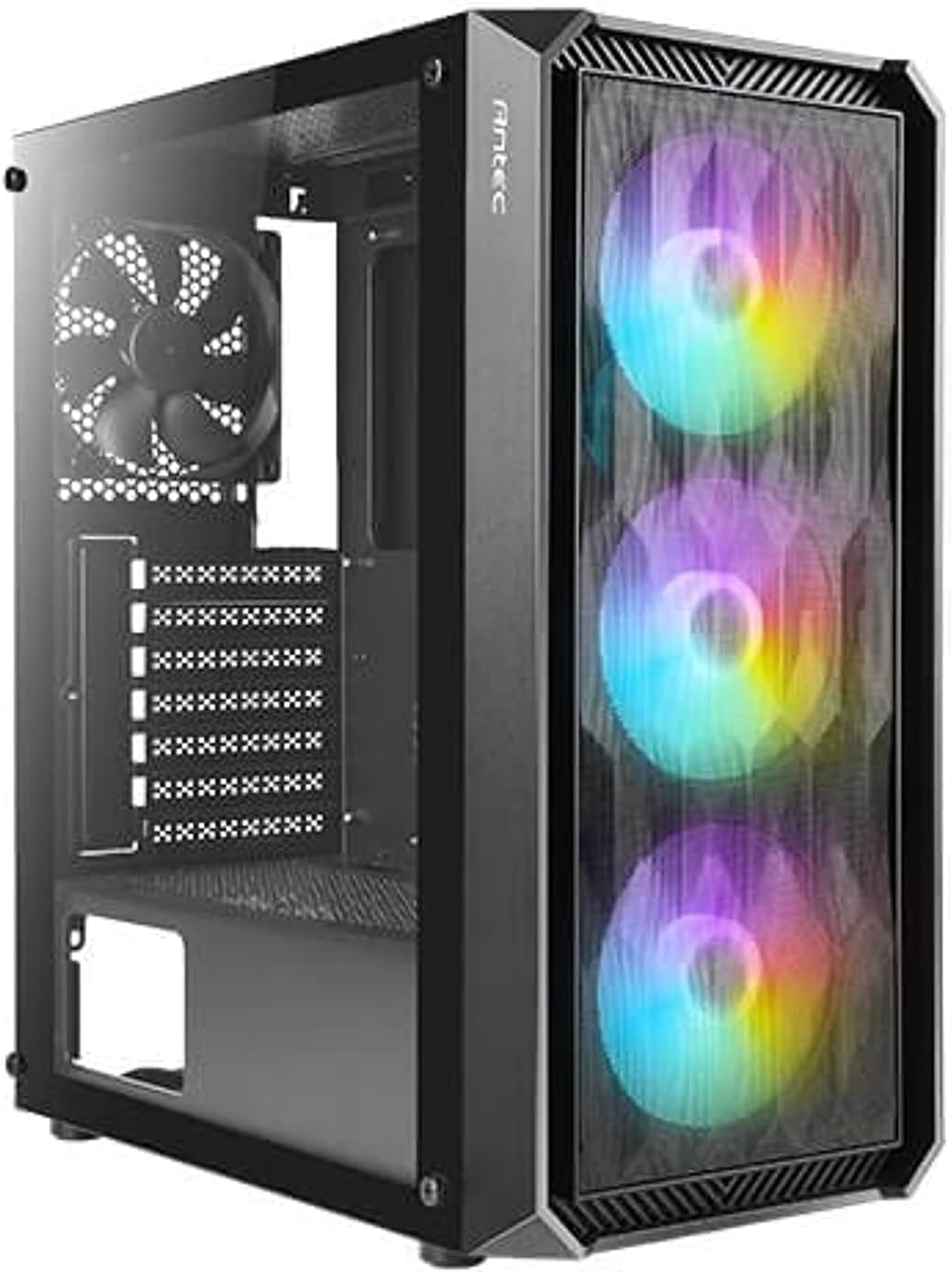 Antec NX Series NX292 Mid-Tower E-ATX Gaming Case, 3 x 120mm RGB fans & 1 x 120mm Fan Included, Tempered Glass Side Panel, 360mm Radiator Support, RGB Gaming Cabinet - Black - CaveHubs