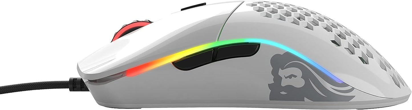 Glorious Model O Wireless Gaming Mouse - RGB 69g Superlight Ergonomic Wireless Gaming Mouse - Backlit Honeycomb Shell Design Gaming Mice (Matte White)