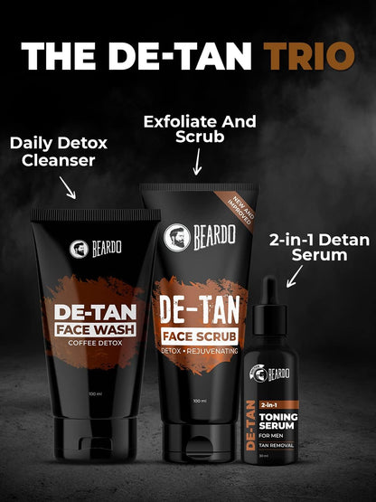 BEARDO De-Tan Facewash For Men, 100 ml | Tan Removal Facewash for Men | Oil Control Face wash | Paraben Free Facewash for Men